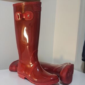 Seven7 Glossy Red Rain Boots